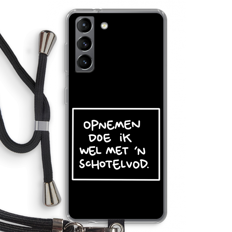 Schotelvod: Samsung Galaxy S21 Transparant Hoesje met koord
