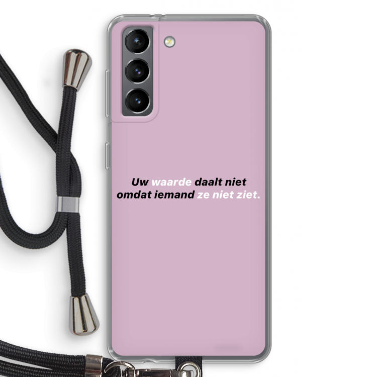 uw waarde daalt niet: Samsung Galaxy S21 Transparant Hoesje met koord
