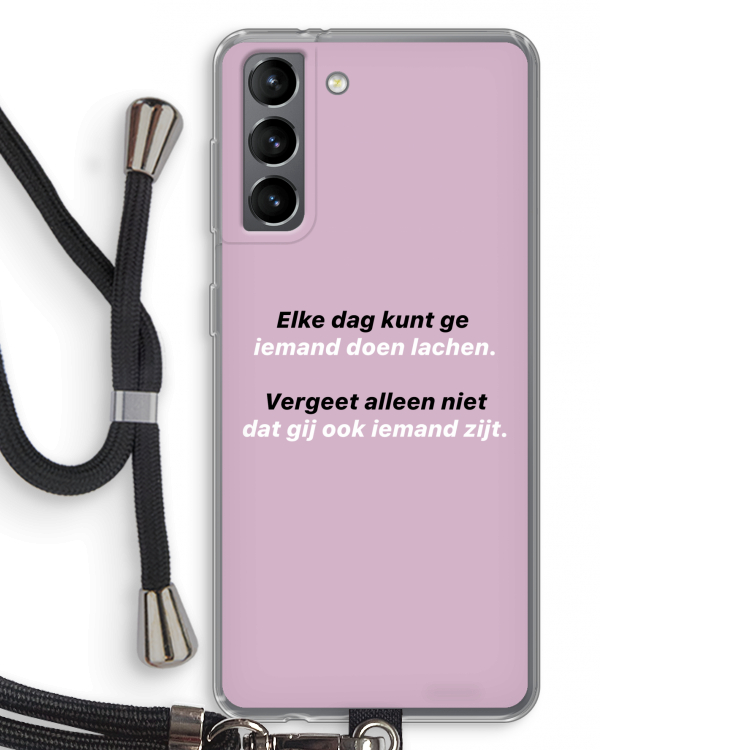 gij zijt ook iemand: Samsung Galaxy S21 Transparant Hoesje met koord