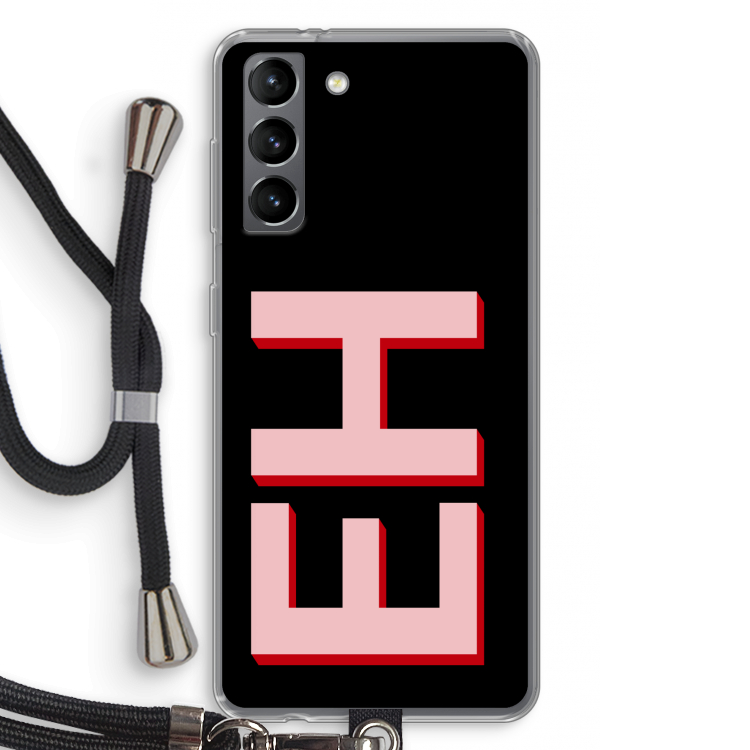 Monogram: Samsung Galaxy S21 Transparant Hoesje met koord