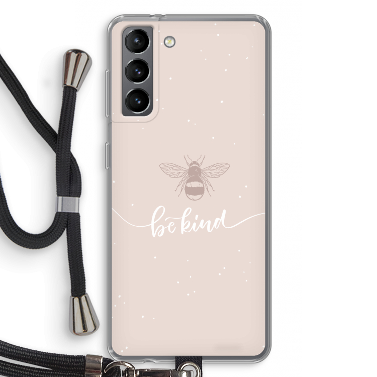 Be(e) kind: Samsung Galaxy S21 Transparant Hoesje met koord