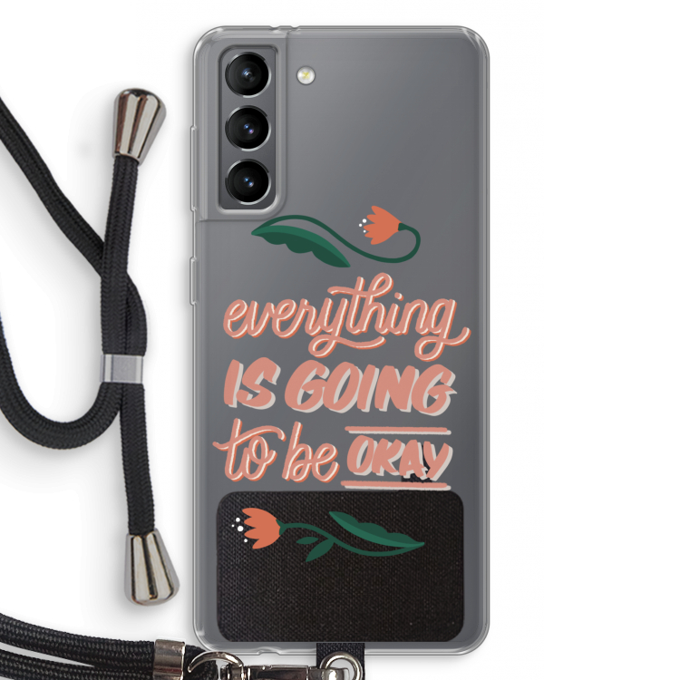 Optimistic flower girl: Samsung Galaxy S21 Transparant Hoesje met koord