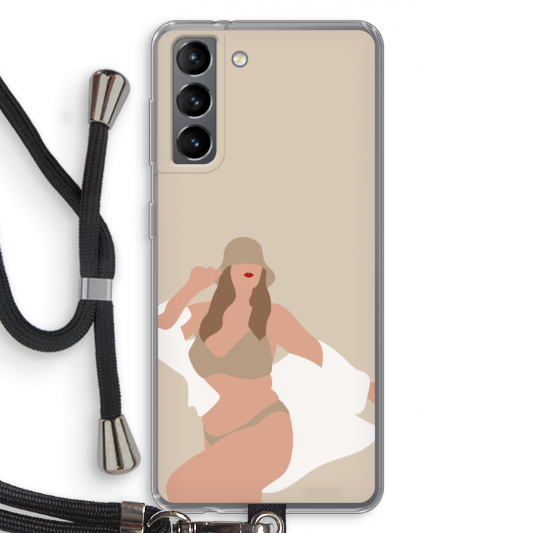 One of a kind: Samsung Galaxy S21 Transparant Hoesje met koord
