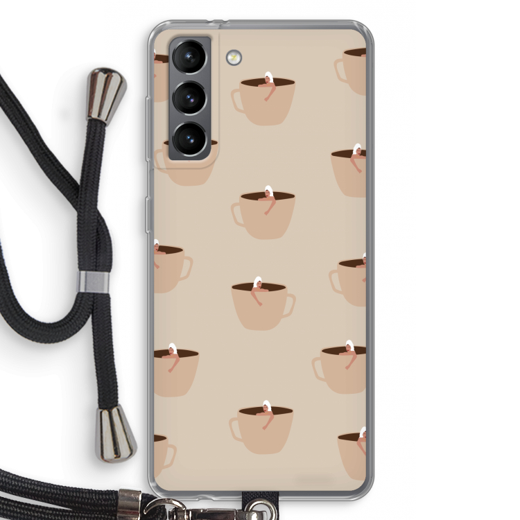 Morning coffee: Samsung Galaxy S21 Transparant Hoesje met koord