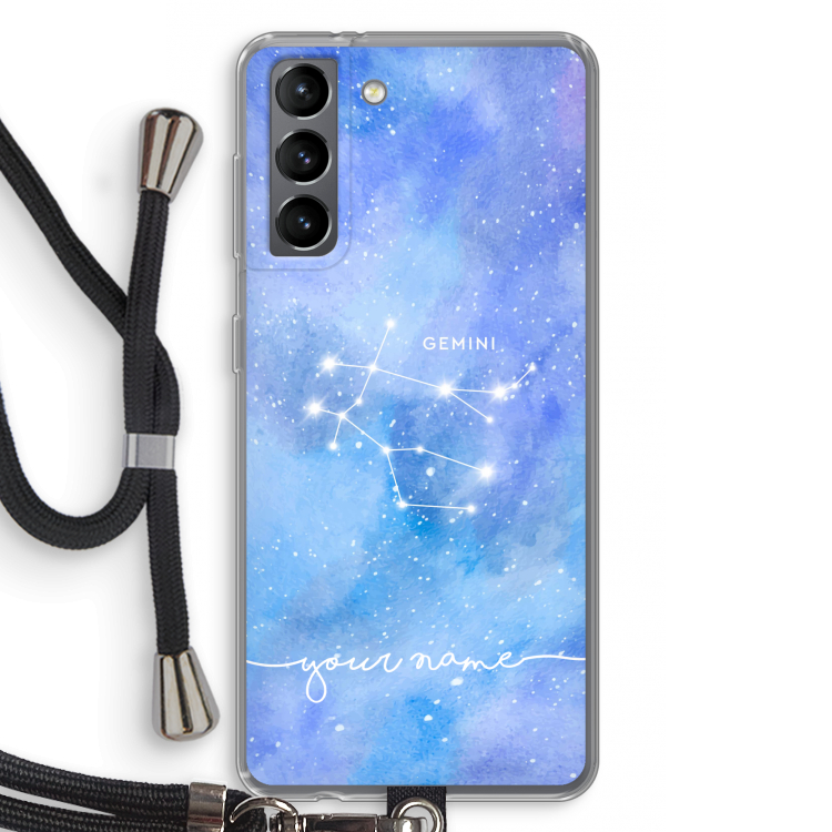 Sterrenbeeld - Licht: Samsung Galaxy S21 Transparant Hoesje met koord