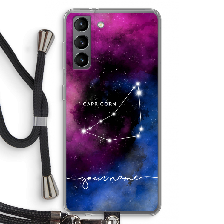 Sterrenbeeld - Donker: Samsung Galaxy S21 Transparant Hoesje met koord