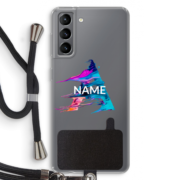 Abstract Spectrum: Samsung Galaxy S21 Transparant Hoesje met koord