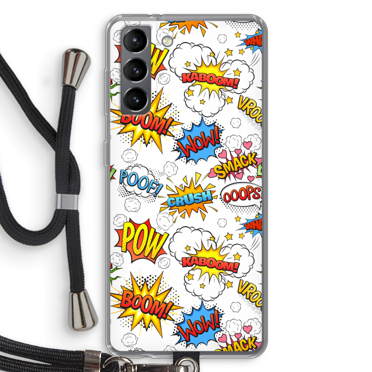 Pow Smack: Samsung Galaxy S21 Transparant Hoesje met koord