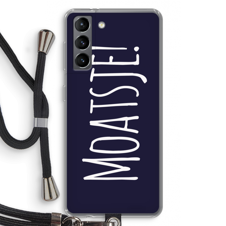 Moatsje!: Samsung Galaxy S21 Transparant Hoesje met koord