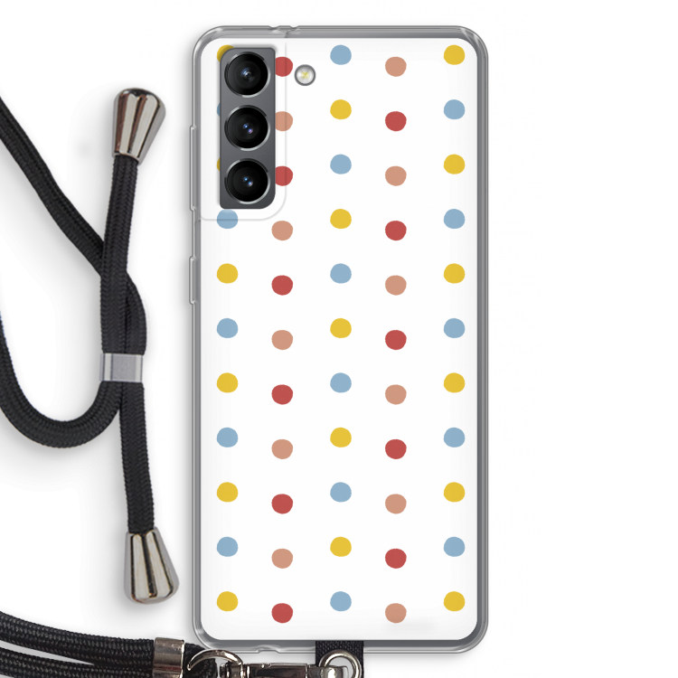 Bollen: Samsung Galaxy S21 Transparant Hoesje met koord