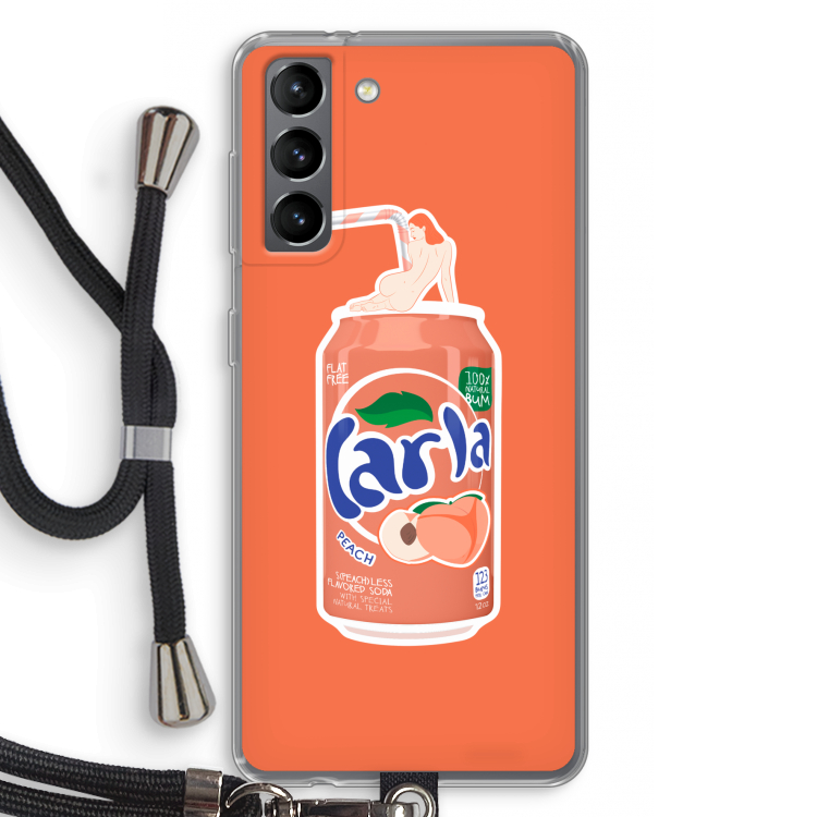 S(peach)less: Samsung Galaxy S21 Transparant Hoesje met koord