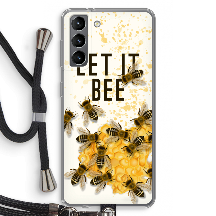 Let it bee: Samsung Galaxy S21 Transparant Hoesje met koord