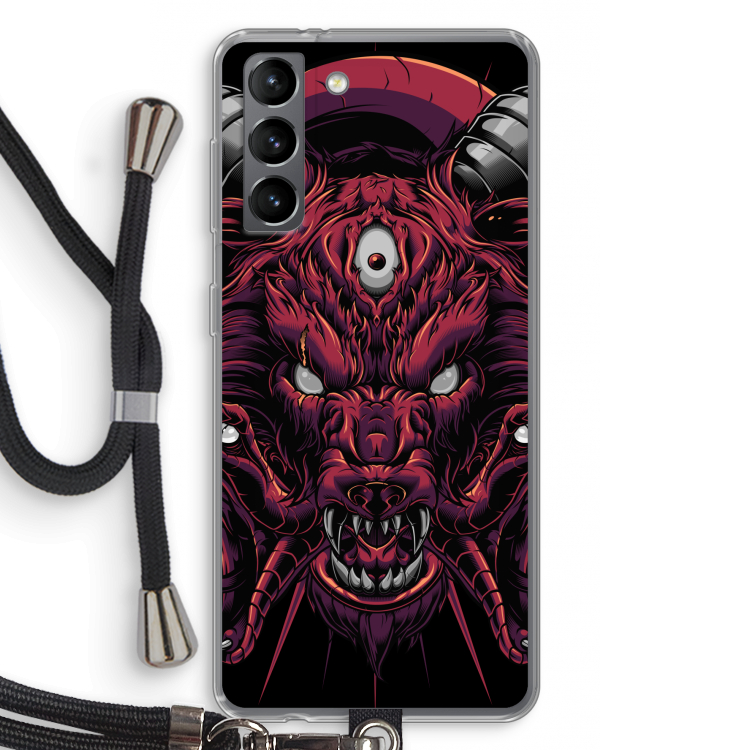 Hell Hound and Serpents: Samsung Galaxy S21 Transparant Hoesje met koord