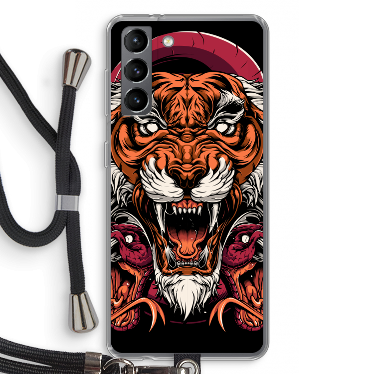 Tiger and Rattlesnakes: Samsung Galaxy S21 Transparant Hoesje met koord