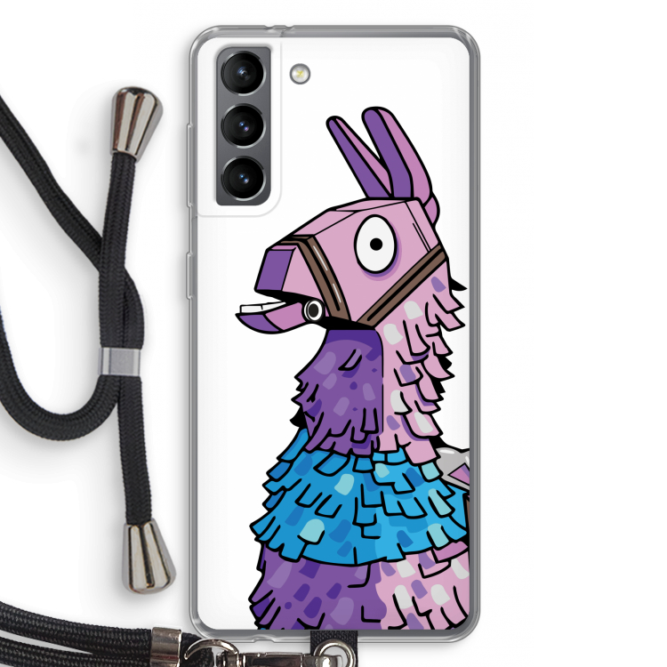 Lama: Samsung Galaxy S21 Transparant Hoesje met koord