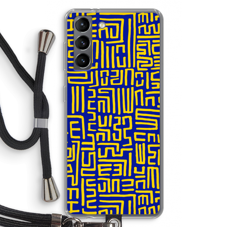Majorelle Blue Print: Samsung Galaxy S21 Transparant Hoesje met koord