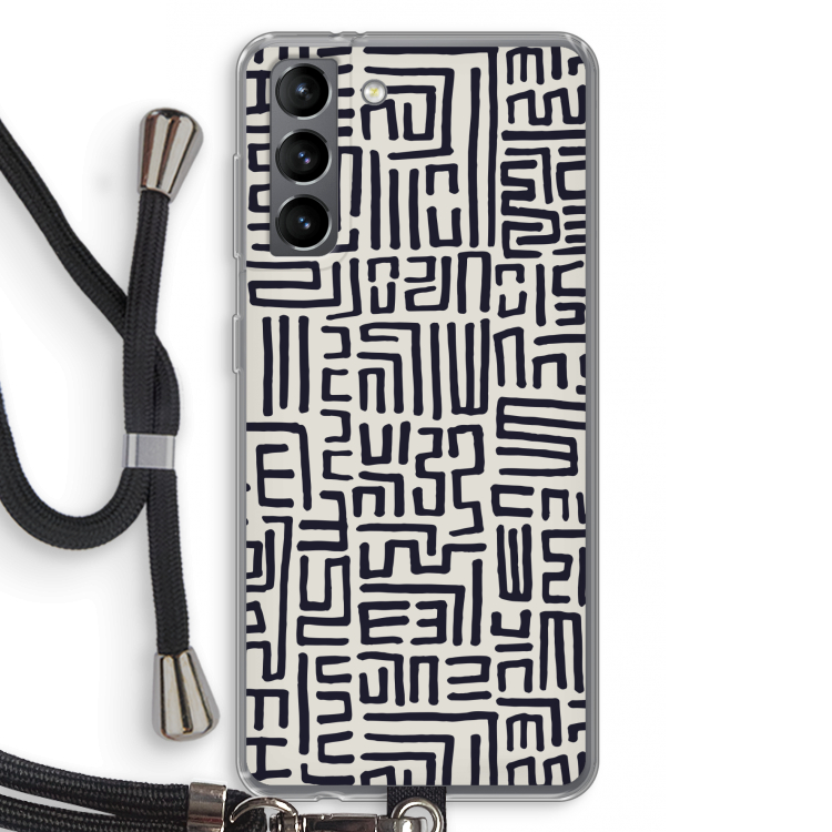 Moroccan Print: Samsung Galaxy S21 Transparant Hoesje met koord