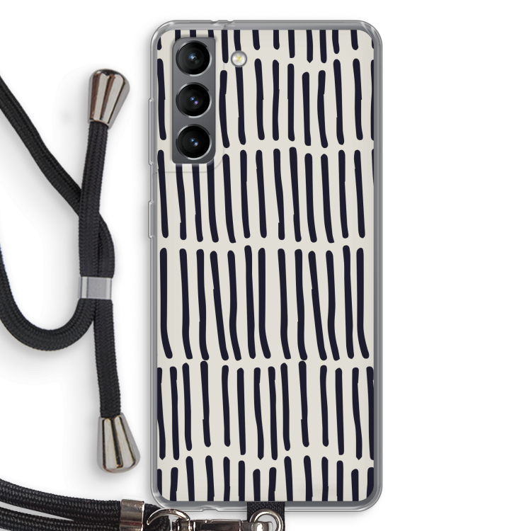 Moroccan stripes: Samsung Galaxy S21 Transparant Hoesje met koord