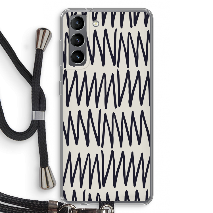 Marrakech Zigzag: Samsung Galaxy S21 Transparant Hoesje met koord