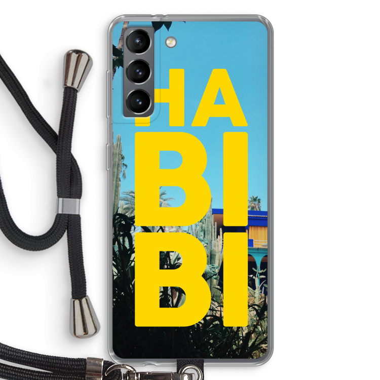 Habibi Majorelle : Samsung Galaxy S21 Transparant Hoesje met koord