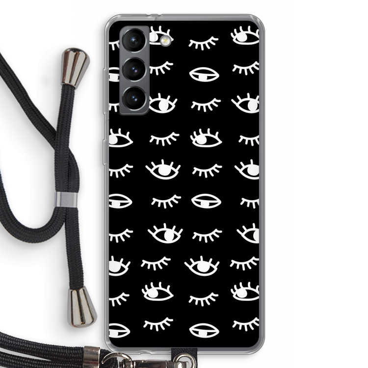 Eye pattern #3: Samsung Galaxy S21 Transparant Hoesje met koord
