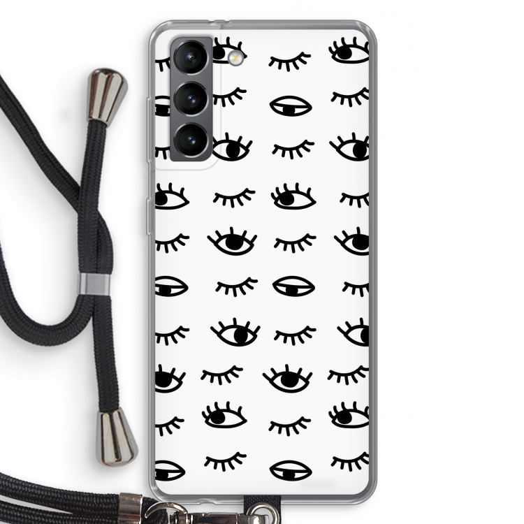 Eye pattern #2: Samsung Galaxy S21 Transparant Hoesje met koord