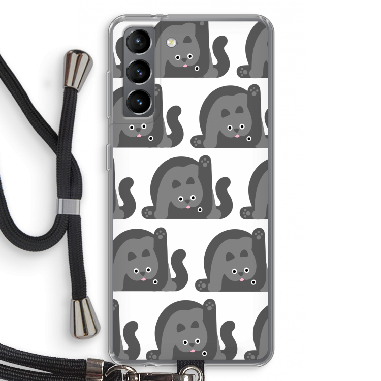 Cats: Samsung Galaxy S21 Transparant Hoesje met koord