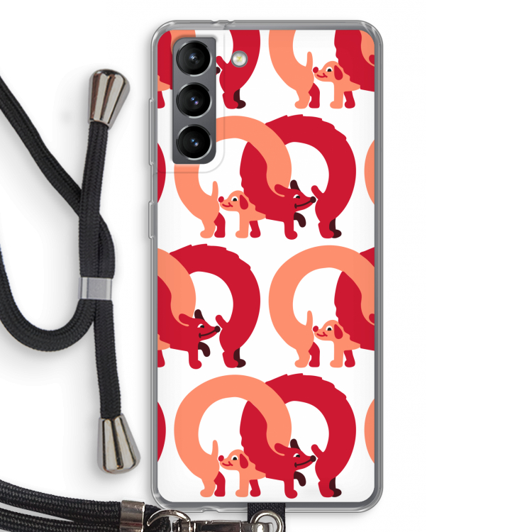 Dogs: Samsung Galaxy S21 Transparant Hoesje met koord