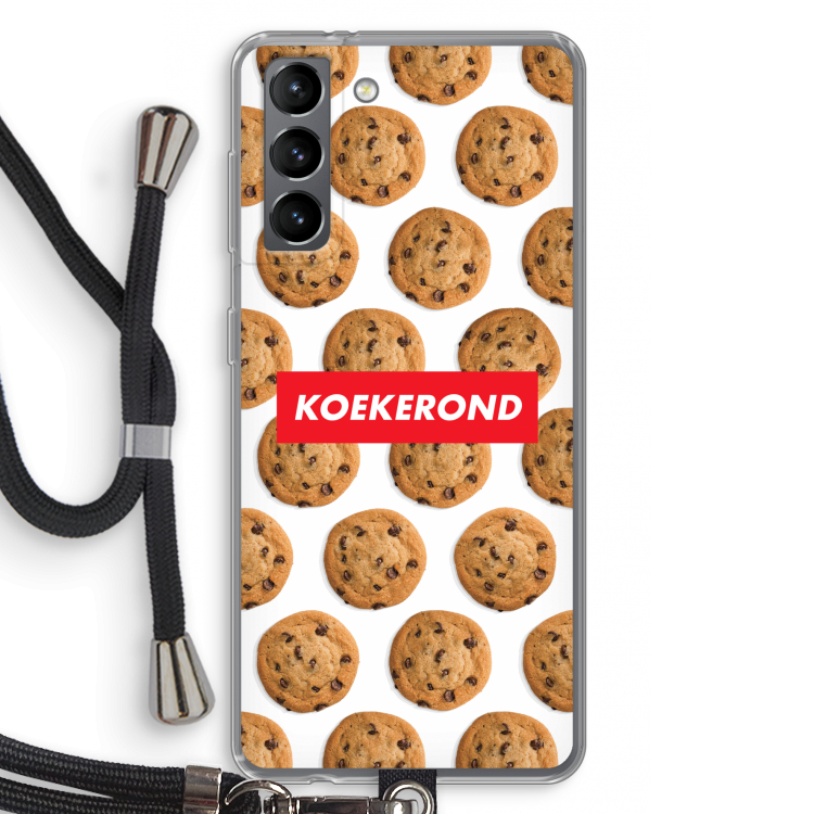 Koekerond: Samsung Galaxy S21 Transparant Hoesje met koord