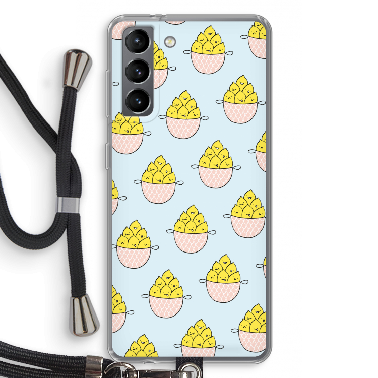 Citroenen: Samsung Galaxy S21 Transparant Hoesje met koord