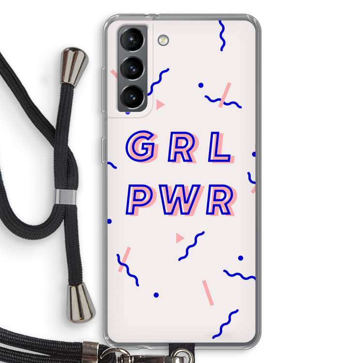 GRL PWR: Samsung Galaxy S21 Transparant Hoesje met koord