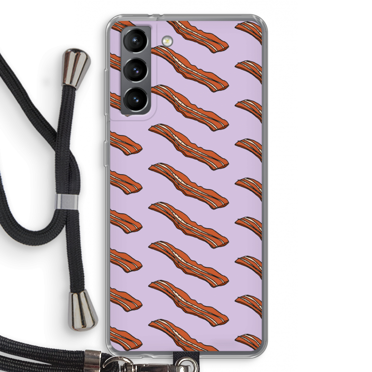 Bacon to my eggs #2: Samsung Galaxy S21 Transparant Hoesje met koord