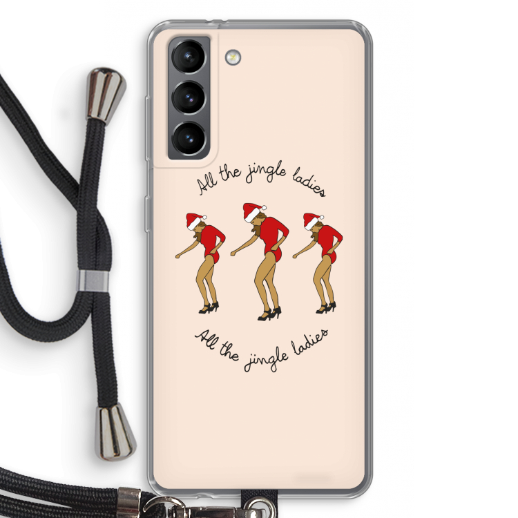 Jingle Ladies: Samsung Galaxy S21 Transparant Hoesje met koord