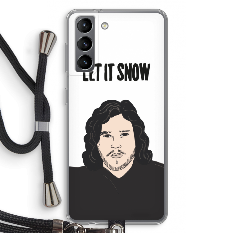 Let It Snow: Samsung Galaxy S21 Transparant Hoesje met koord