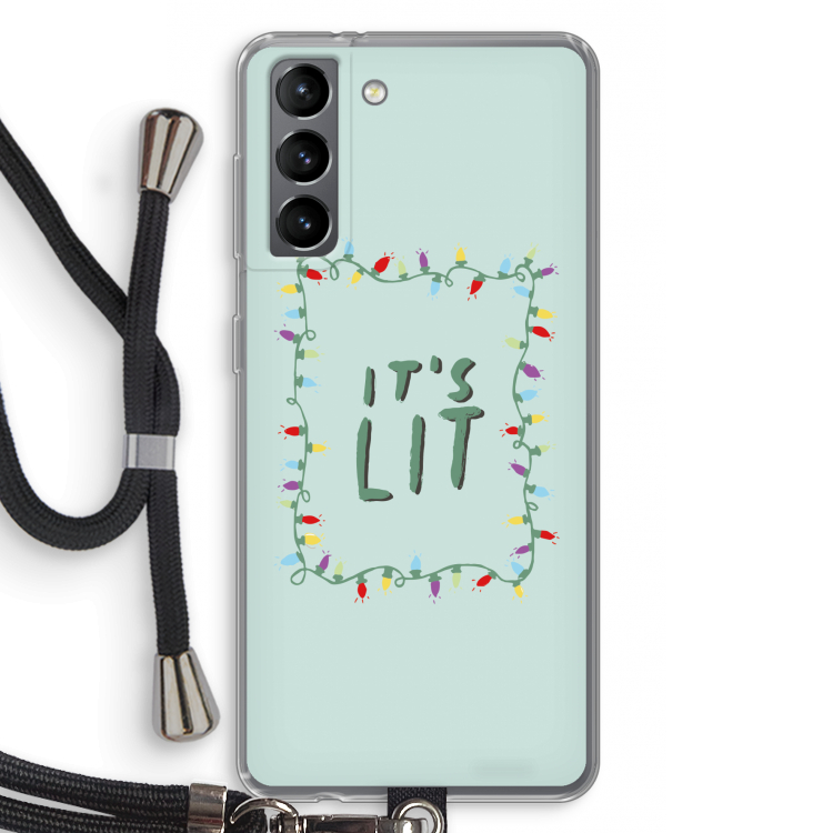 It's Lit: Samsung Galaxy S21 Transparant Hoesje met koord
