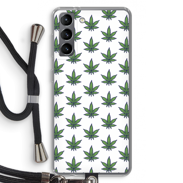 Weed: Samsung Galaxy S21 Transparant Hoesje met koord