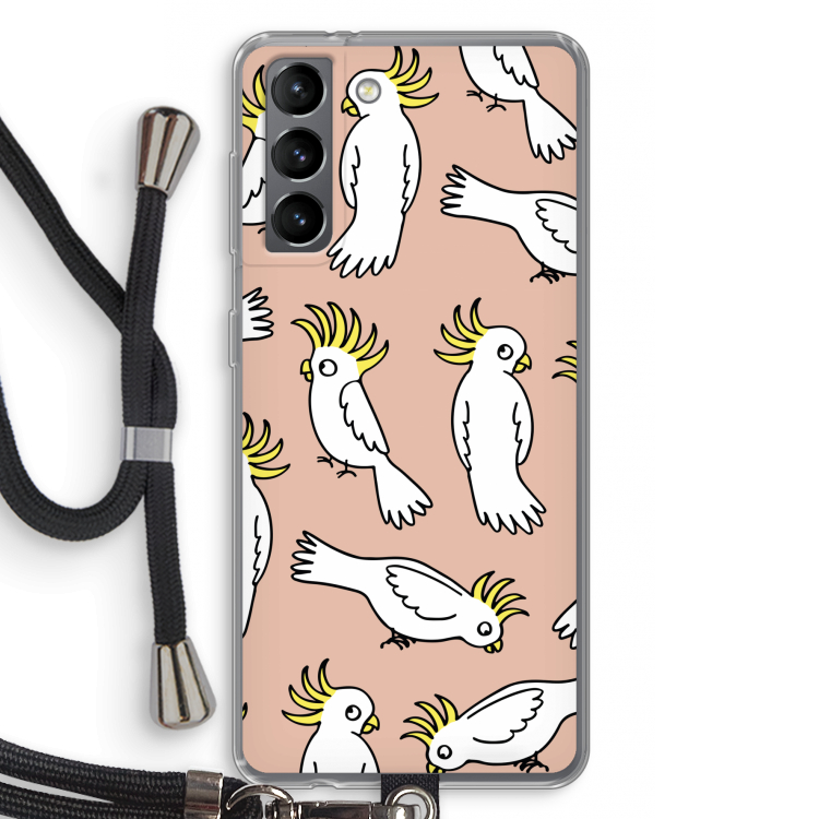 Papegaai: Samsung Galaxy S21 Transparant Hoesje met koord