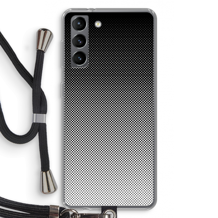 Musketon Halftone: Samsung Galaxy S21 Transparant Hoesje met koord