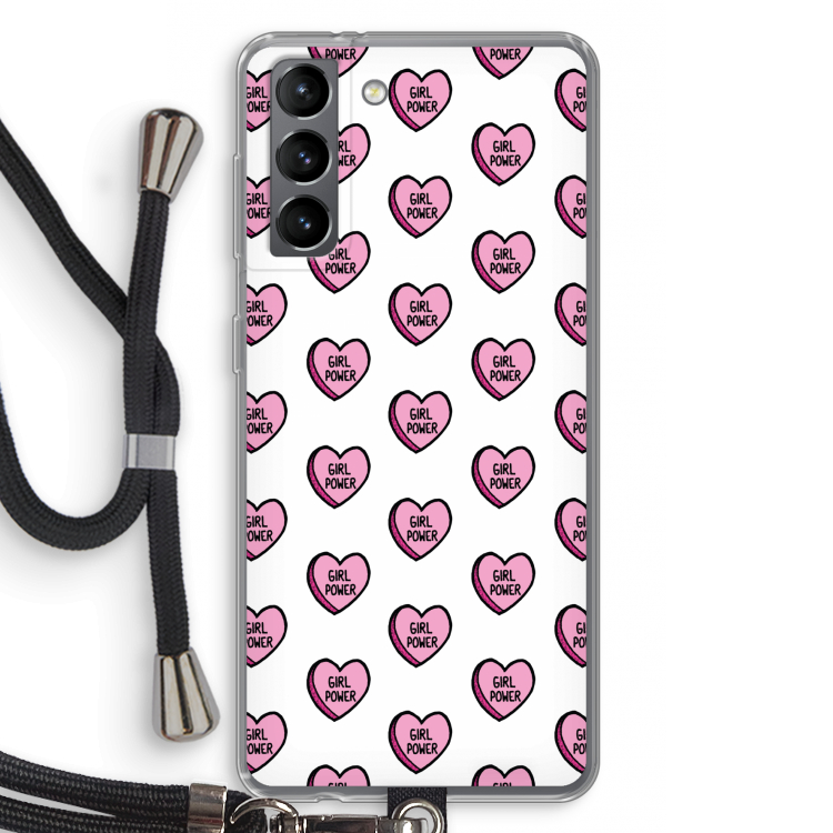 GIRL POWER: Samsung Galaxy S21 Transparant Hoesje met koord