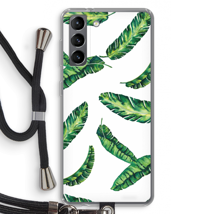 Lange bladeren: Samsung Galaxy S21 Transparant Hoesje met koord