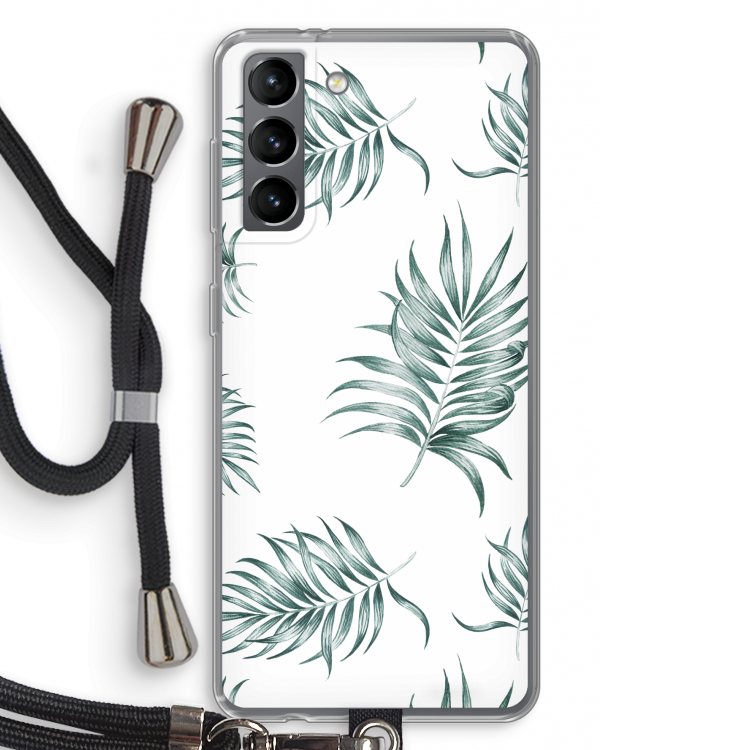 Simple leaves: Samsung Galaxy S21 Transparant Hoesje met koord