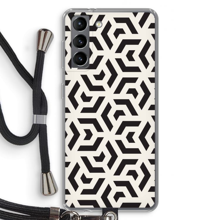 Crazy pattern: Samsung Galaxy S21 Transparant Hoesje met koord