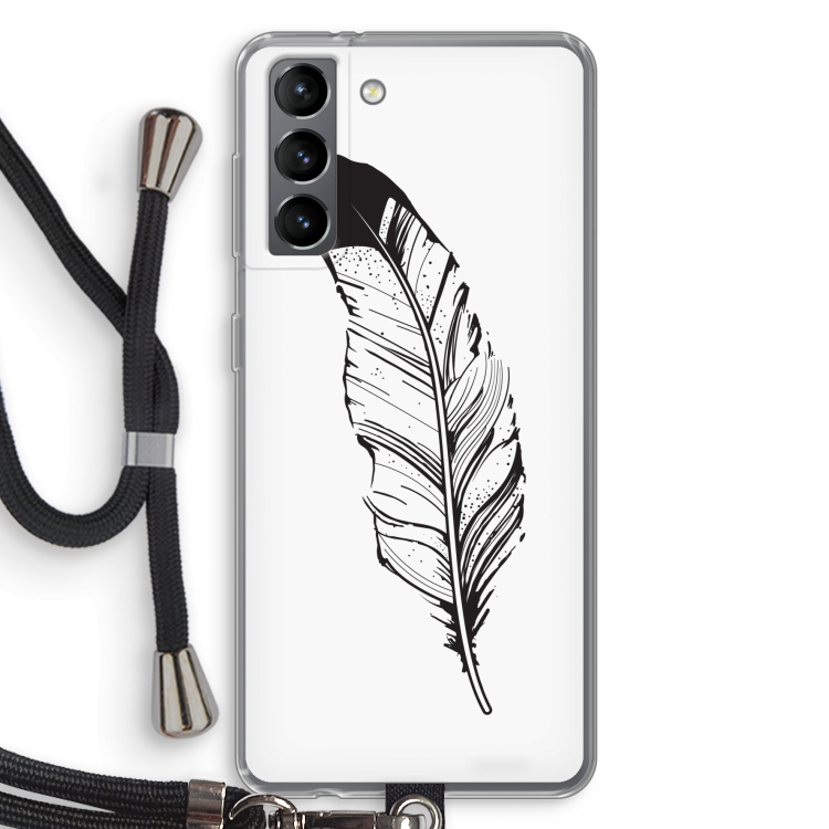 Pluim: Samsung Galaxy S21 Transparant Hoesje met koord