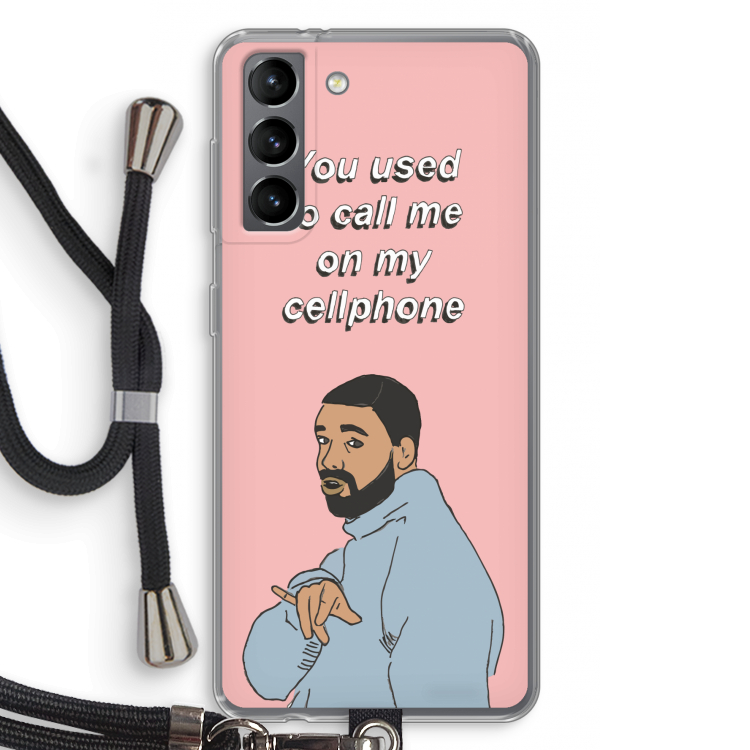 Hotline bling: Samsung Galaxy S21 Transparant Hoesje met koord