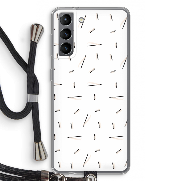 Hipster stripes: Samsung Galaxy S21 Transparant Hoesje met koord