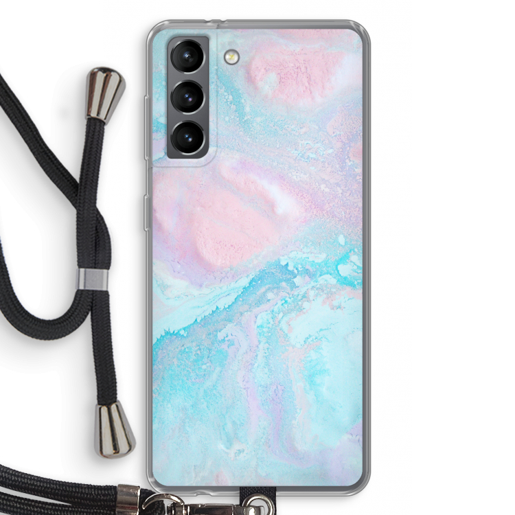 Fantasie pastel: Samsung Galaxy S21 Transparant Hoesje met koord