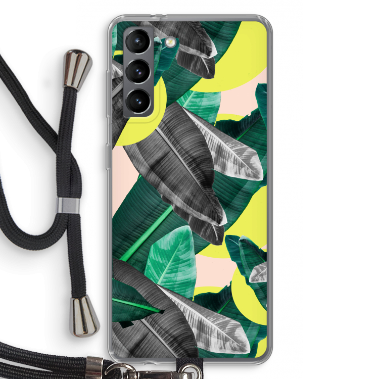 Fantasie jungle: Samsung Galaxy S21 Transparant Hoesje met koord