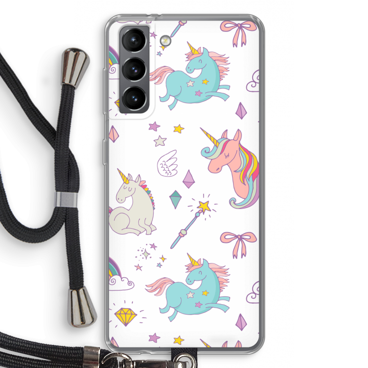 Fantasiewereld: Samsung Galaxy S21 Transparant Hoesje met koord