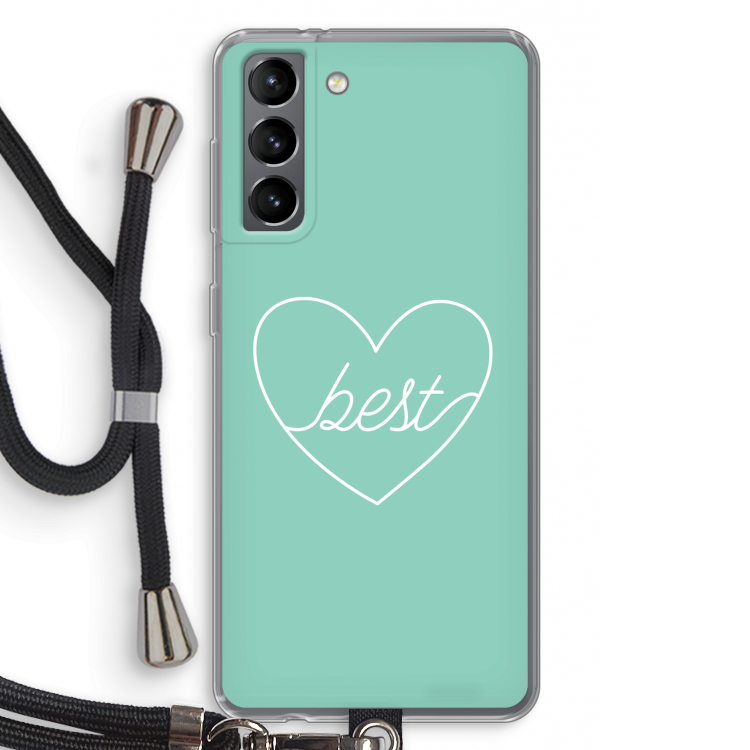 Best heart pastel: Samsung Galaxy S21 Transparant Hoesje met koord