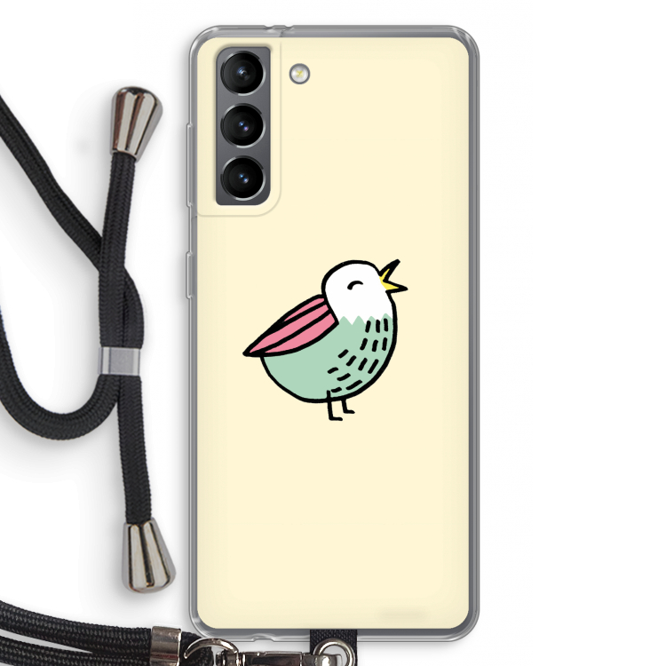 Birdy: Samsung Galaxy S21 Transparant Hoesje met koord